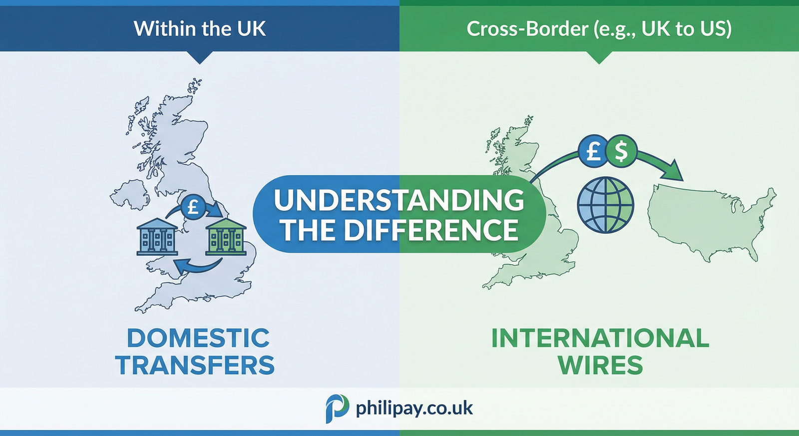 domestic transfers vs international wires
